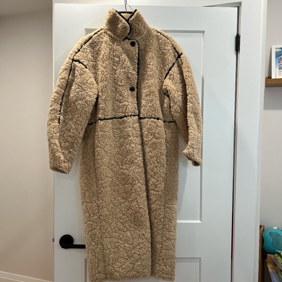Long Teddy Coat in Faux Shearling - Picture 1 of 5